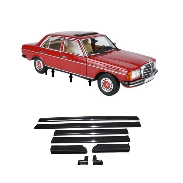 W123 Sedan trim strip set 8 pieces bottom new - MBZCLASSICPARTS GmbH