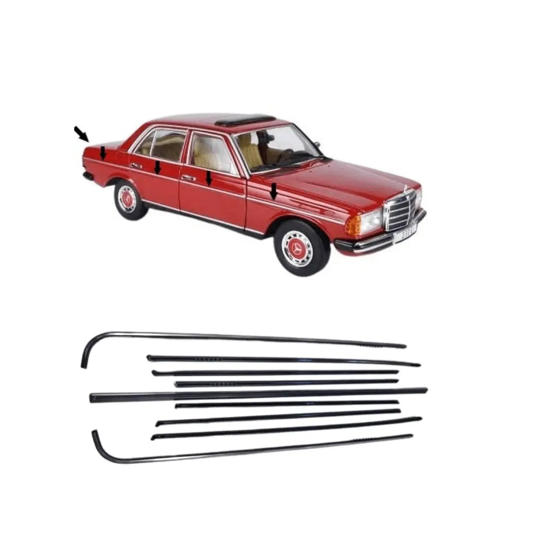 W123 Mercedes-Benz スカッフプレート 4枚セット W123 Sedan trim strip set 9 pieces top new - MBZCLASSICPARTS GmbH