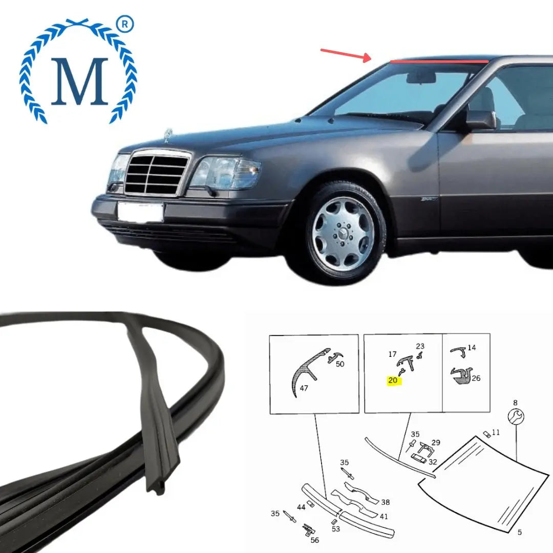 w124-base-rubber-trim-seal-windshield-top-new-a0019870460