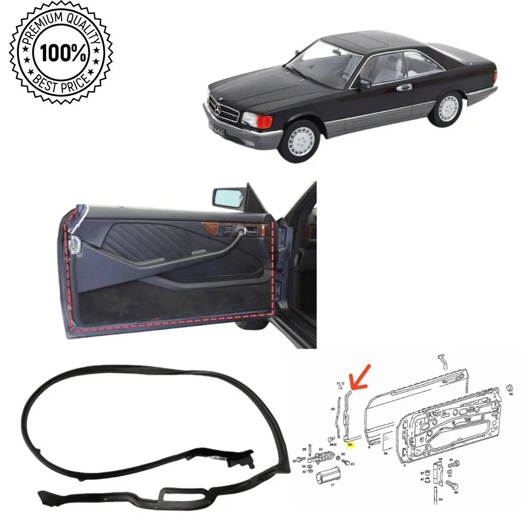 Fensterleisten Weiß Fensterschachtleiste / Abdichtschiene Außen Für Mercedes W123 & W126 (Tür) Mercedes W123 Türschiene